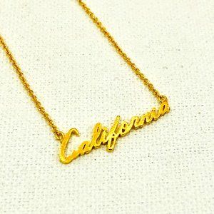 California Pendant Brass Necklace NWOT